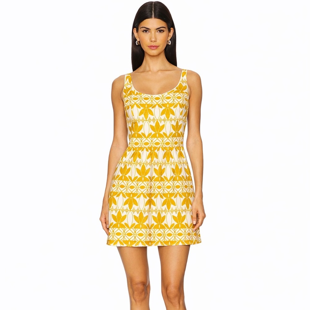 FOREVER 21 SUMMER MINI DRESS WITH YELLOW PATTERN